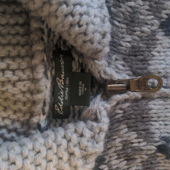 Eddie Bauer, medium, gray wool sweater - Picture 3 of 4